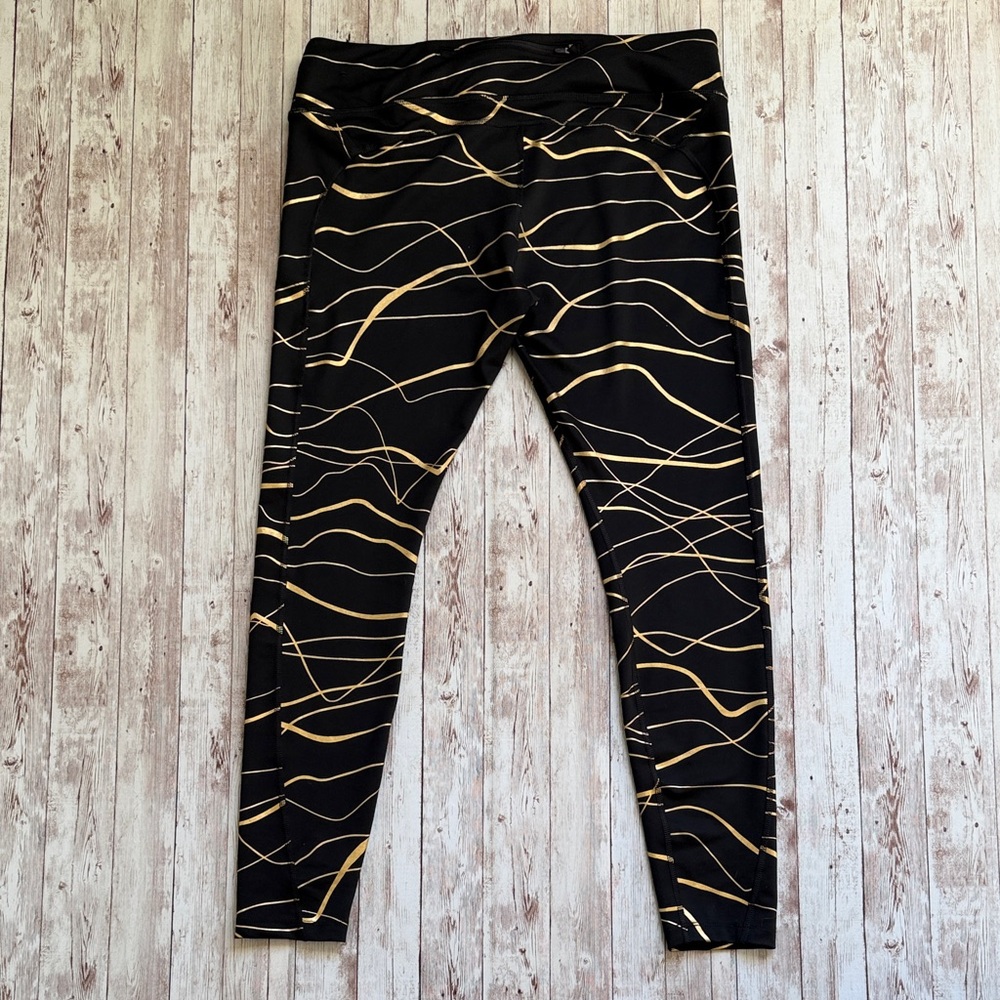 Nike Running Icon Clash Fast Dri-Fit Tight sz XL Black Gold Running Metallic - Picture 7 of 14